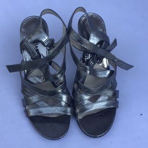 Micheal Kors Platinum color sexy strappy sandals size 8
